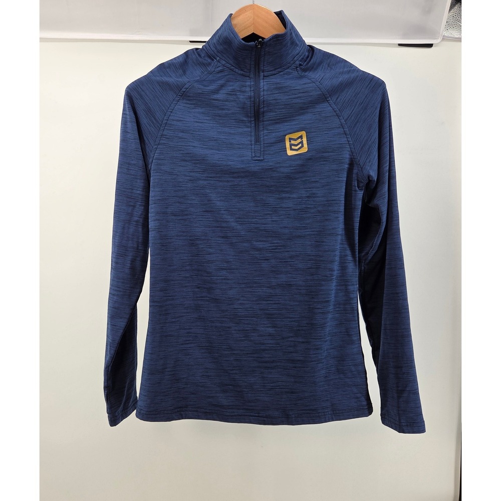 MTN‎ OPS Quarter Zip Pullover Women Medium Blue Space Dye Stretch Athletic Gorp